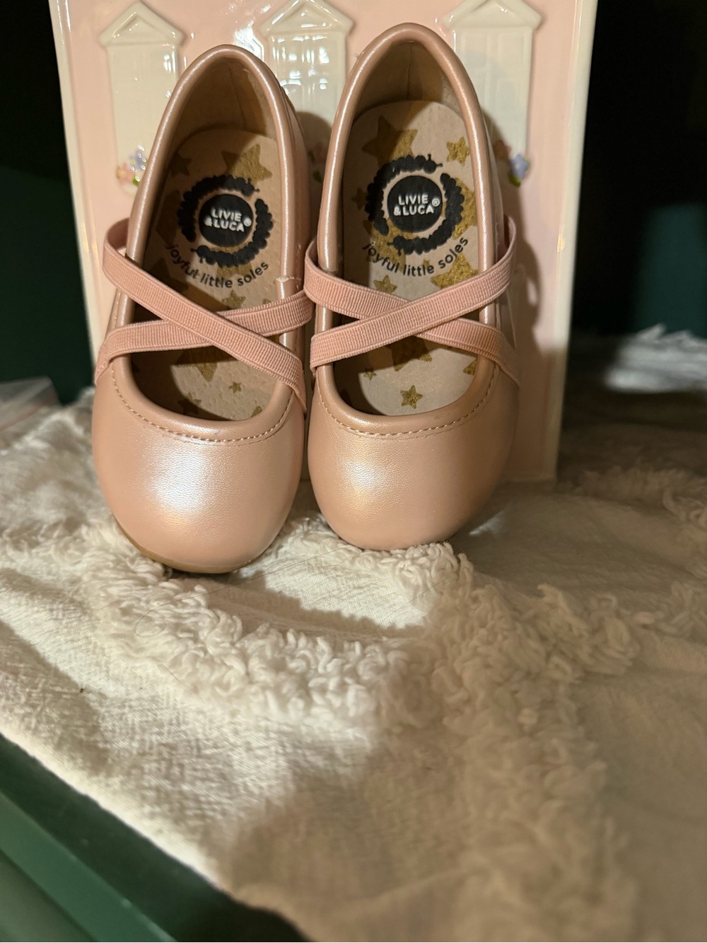 Livie & Luca Blush Pink Criss-Cross Mary Jane Shoes